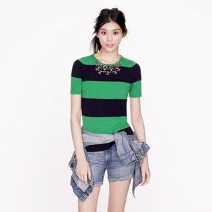 Beautiful! J. Crew striped sweater with crystal necklace